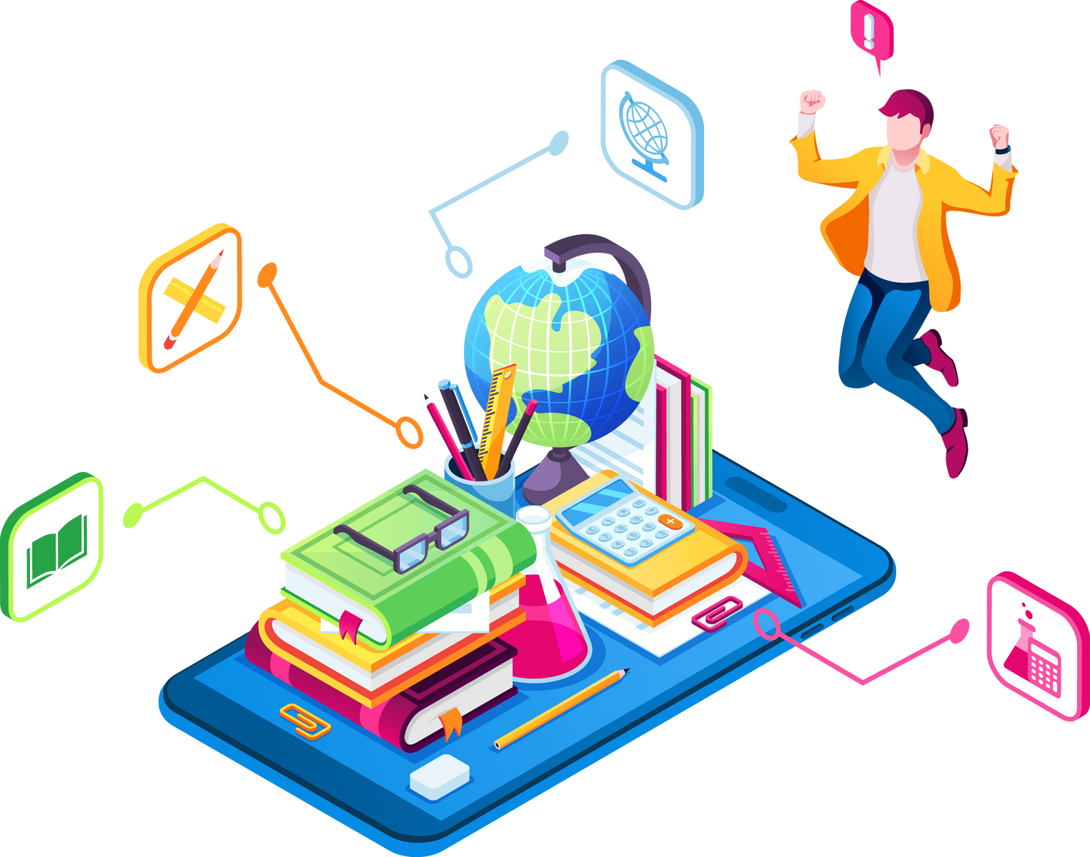 Isometric online education application page